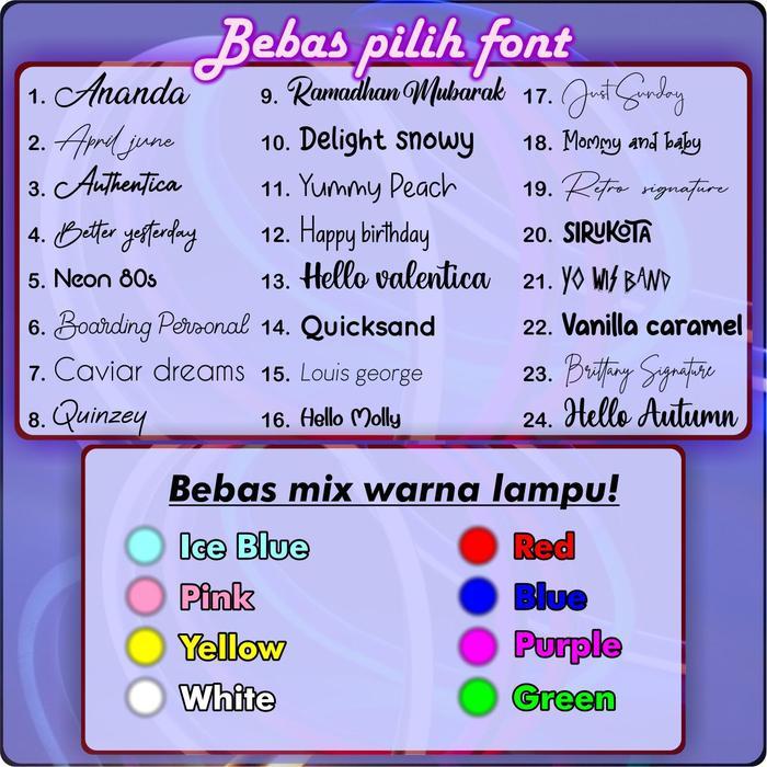 Diskon Custom Lampu Nama Neon Flex Neon Sign Lampu Nama Custom Live Dekoarasi Dinding Unik Lampu