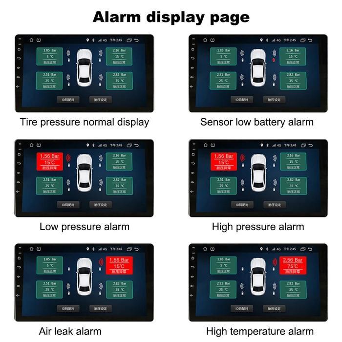 TPMS utk Headunit Android dgn 4 Sensor Sistem Alarm USB Android