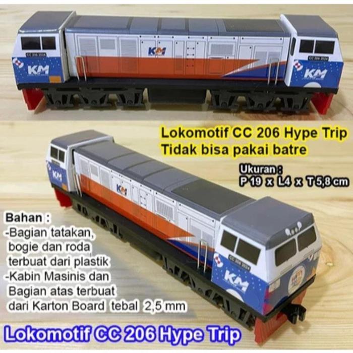 Miniatur Kai Lokomotif Indonesia Kereta - Mainan Kereta Api Cc201 Dan Cc206 Indonesia Full Lampu