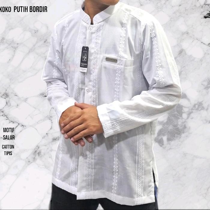 Eljamalie Koko Putih Bordir Lengan OBlong /Polos