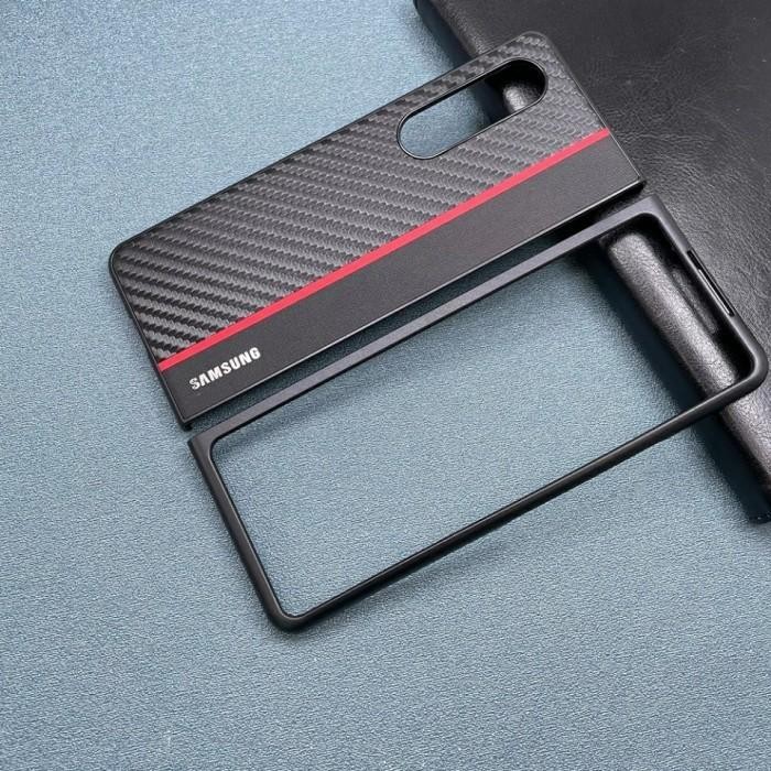 Hard Case Samsung Z Fold3 5G Fold 3 Casing Cover Carbon Fiber Cover