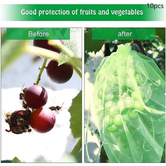 

DISKON 100pcs Non Woven White Fruit Vegetable Grapes Protection Bags Insect READY STOCK