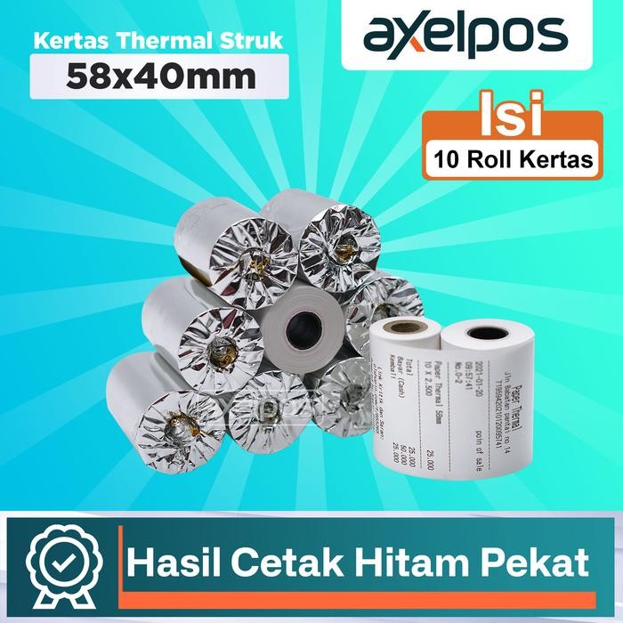 

Kertas Thermal Struk Kasir 57x40mm Isi 10 Roll