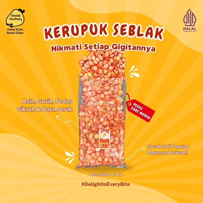 

Pilihan- Sf Kerupuk Seblak Kering 500G 1Kg Pedas Daun Jeruk Gurih Bikin Nagih Snack Chips