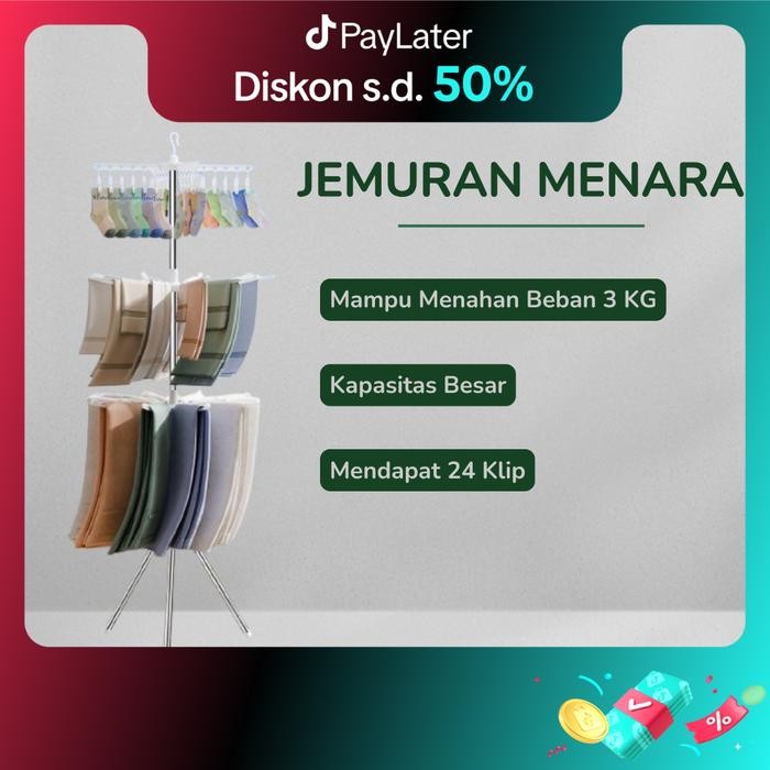 COOGER Rak Jemuran 3 Susun Rak Jemuran Pakaian Bayi Rak Jemuran Bayi Rak Jemuran Kaos Kaki Pakaian