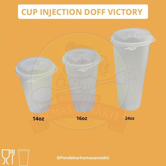 Pilihan- Cup Injection + Tutup / Thinwall Cup Bening Doff Tebal / Cup Boba Tea