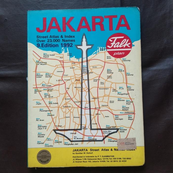 Buku Peta FALKPLAN Street ATLAS JAKARTA 9 Edition 1992