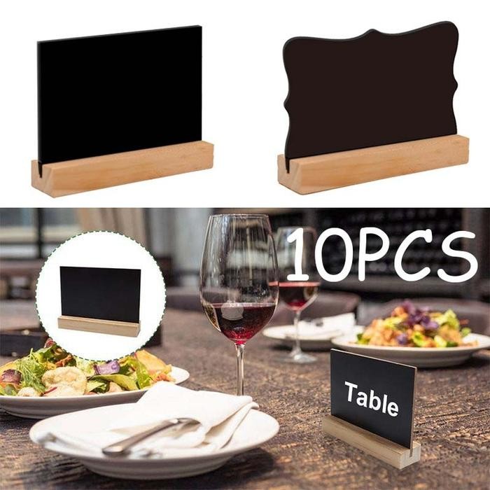

NEW PRODUK 10PCS/SET PAPAN TULIS MINI PAPAN RESERVED PAPAN MENU BERDIRI PAPAN TULIS MENU CAFE MINI