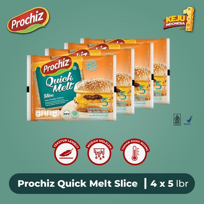 

Pilihan- Keju Prochiz Quick Melt Slice 5'S Paket 4 Pcs