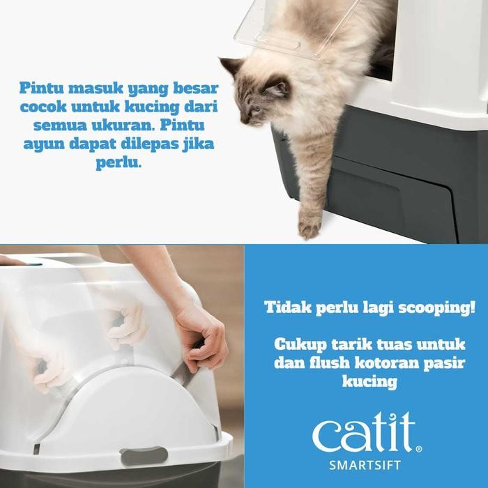 Pilihan- Catit - Bak Kotoran Kucing Toilet Kucing Tinggal Flush Catit Smartsifting Cat Pan