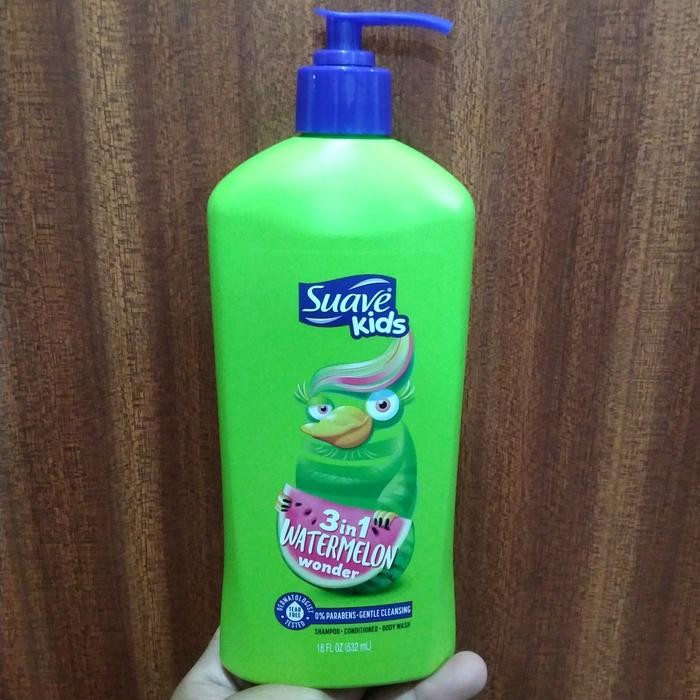 Terbaik Suave Kids 3In1 Watermelon Wonder - Shampo Conditioner Body Wash 532Ml 100% Ori
