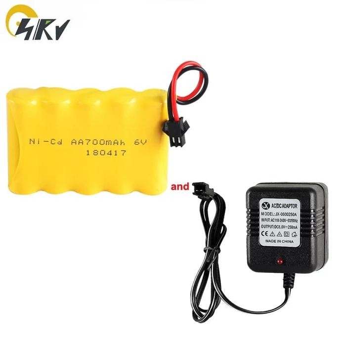 Pilihan- Baterai Recharge 6V 700Mah Ni-Cd Nicd Nicad For Rc Car Support Arduino