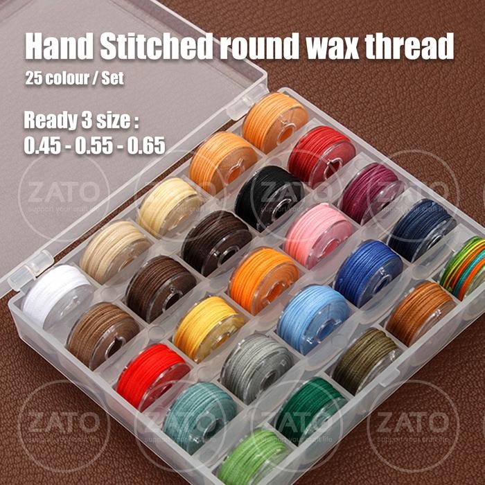 

25 pcs / Set Hand Stitched Round wax thread - benang jahit kulit