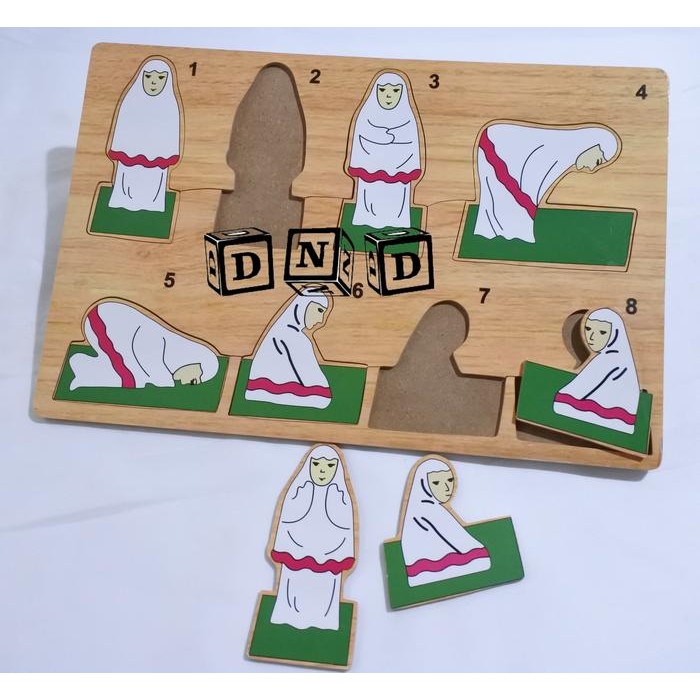 Mainan Edukasi Anak - Puzzle Stiker Tata Cara Sholat Perempuan