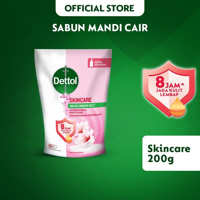 Pilihan- Dettol Sabun Mandi Cair Anti Bakteri Skincare 200Ml - Pouch