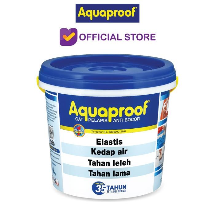 Pilihan- Pelapis Anti Bocor Aquaproof Waterproofing / Cat Genteng Ukuran 4Kg