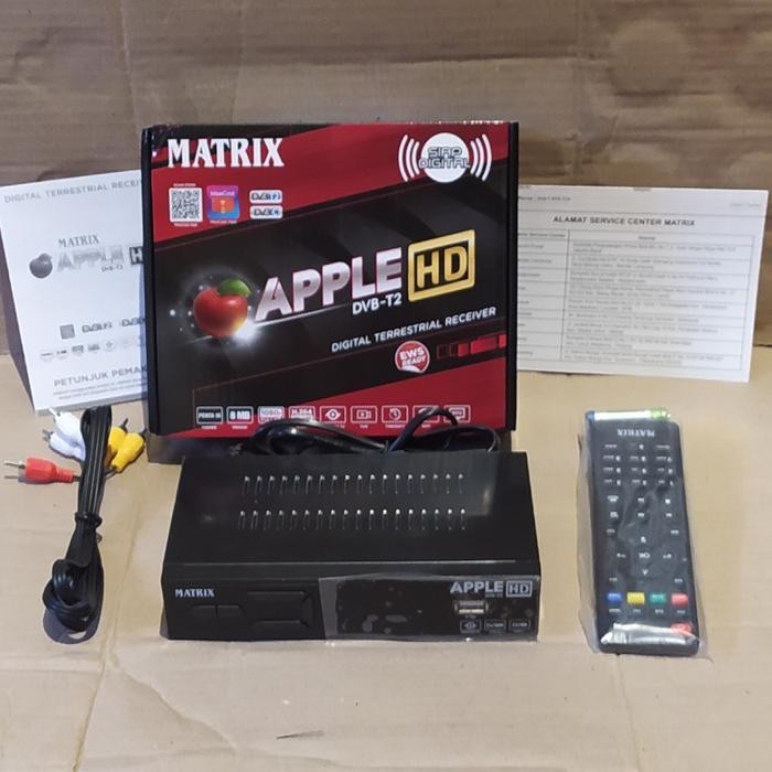 Stb Set Top Box Setbox Dvbt2 Dvb T2 Tv Digital Matrix Apple Hd Merah