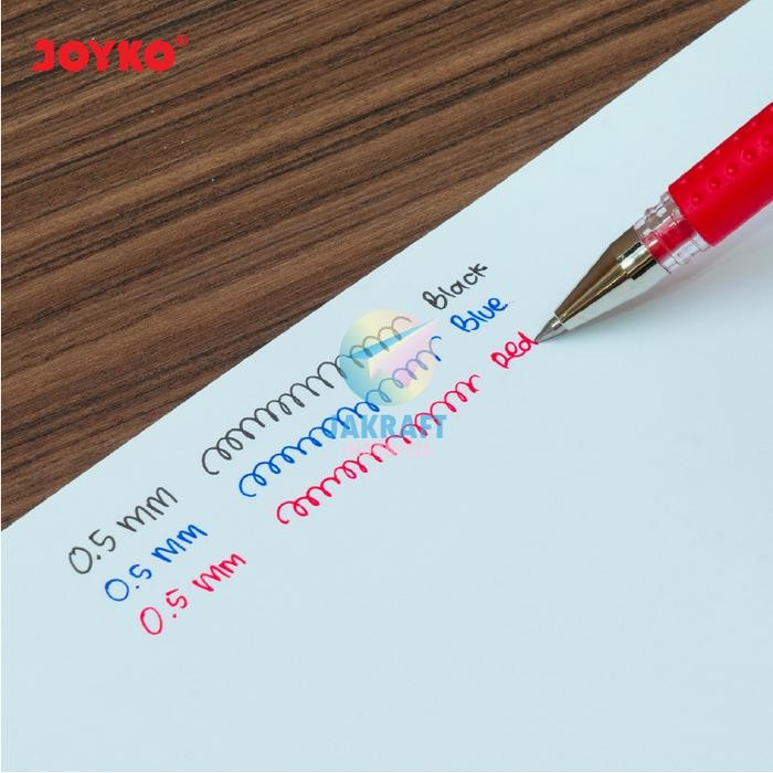 

New (12 Pcs) GROSIR Pulpen Gel Pen JOYKO JK-100 King Jeller 0.5 mm Koleksi Warna Lengkap Hitam Black