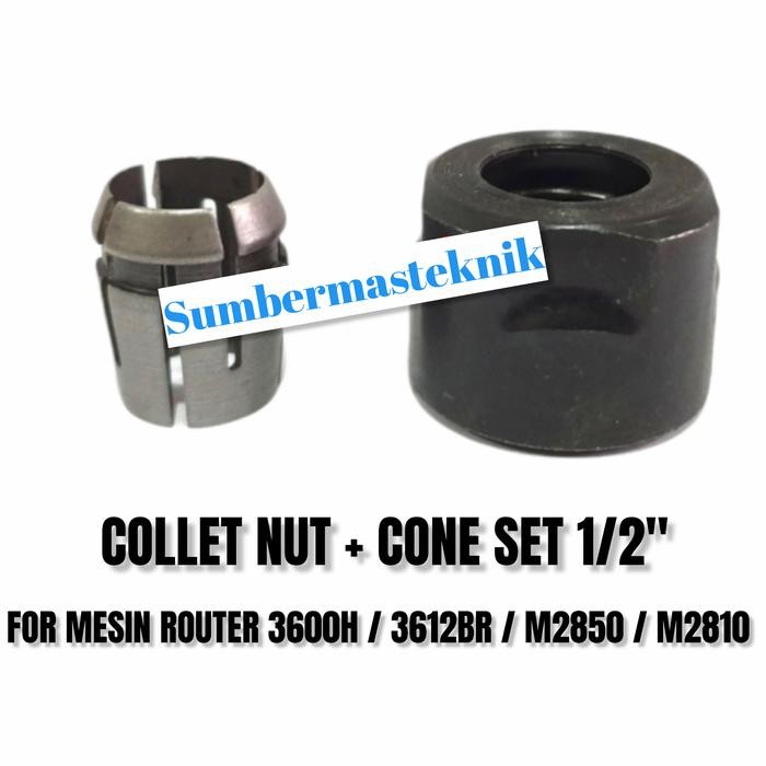 Collet Nut Router Makita 3600 3600H 3601 Collet Cone Set 1/2" Kuncian Mata Mesin Router 3600H