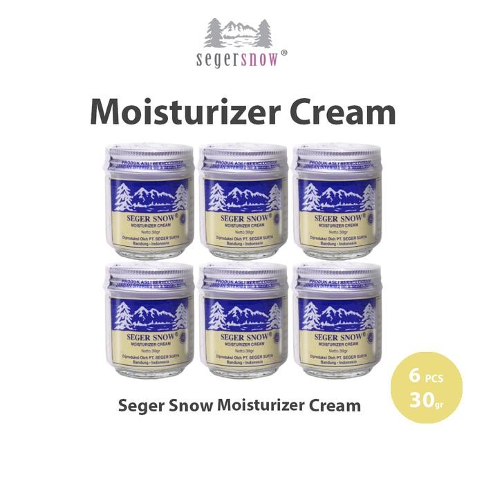 Pilihan- 6Pcs Seger Snow Moisturizer Cream Kemasan Botol Kaca - 6Pcs X 30Gr