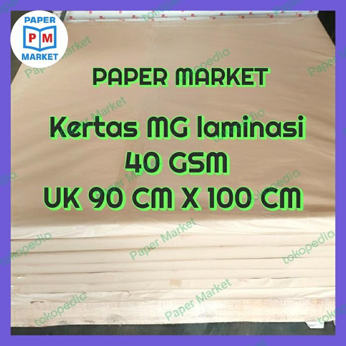 

KERTAS MG SEMI LAMINASI 40 GSM / Kertas Nasi uk 90 cm x 100 cm 1 RIM