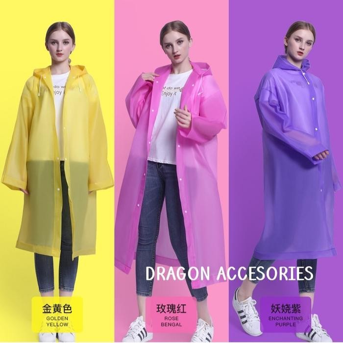 Jas Hujan Model Korea Dewasa Fashionable Import Pria Wanita Transparan