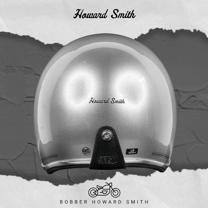 Pilihan- Howard Smith Bobber Retro Helm Full Face - Silver Met