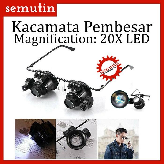 

SALE Kacamata Pembesar LED 20X AE63 / Kaca Mata Servis Jam / Lampu Reparasi