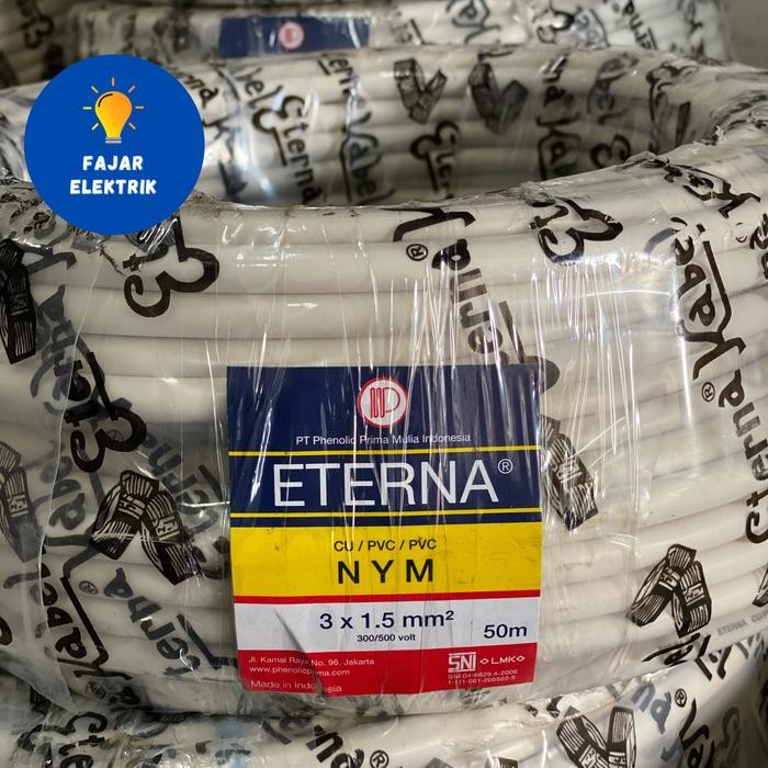 KABEL ETERNA 3 X 1,5 ISI 3 KAWAT (PER METER) / KABEL ETERNA /