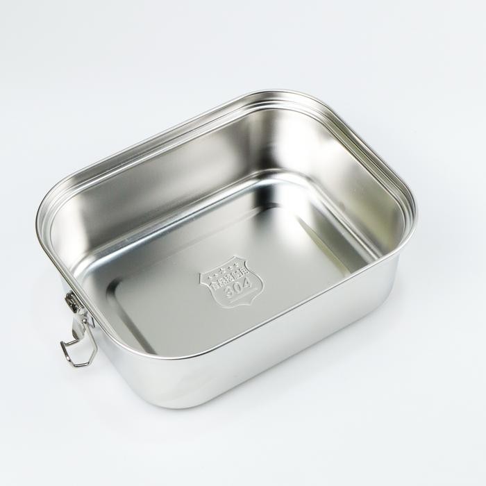 Kotak Makan Lunch Box Stainless Steel 304 2L Triple - Silver