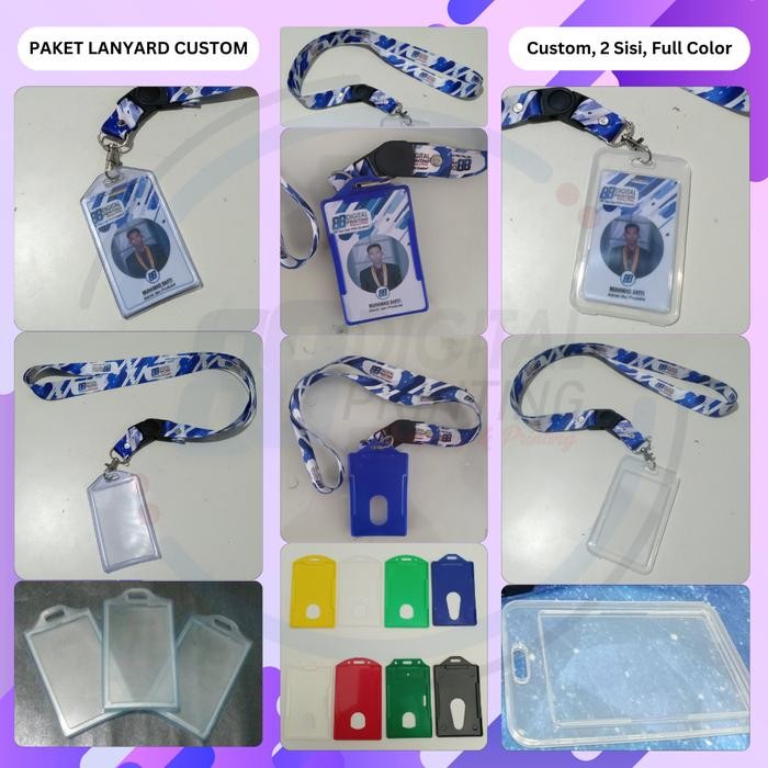 

New (Paket Murah) Lanyard Custom dan ID Card Plus Holder / Kalung ID Card