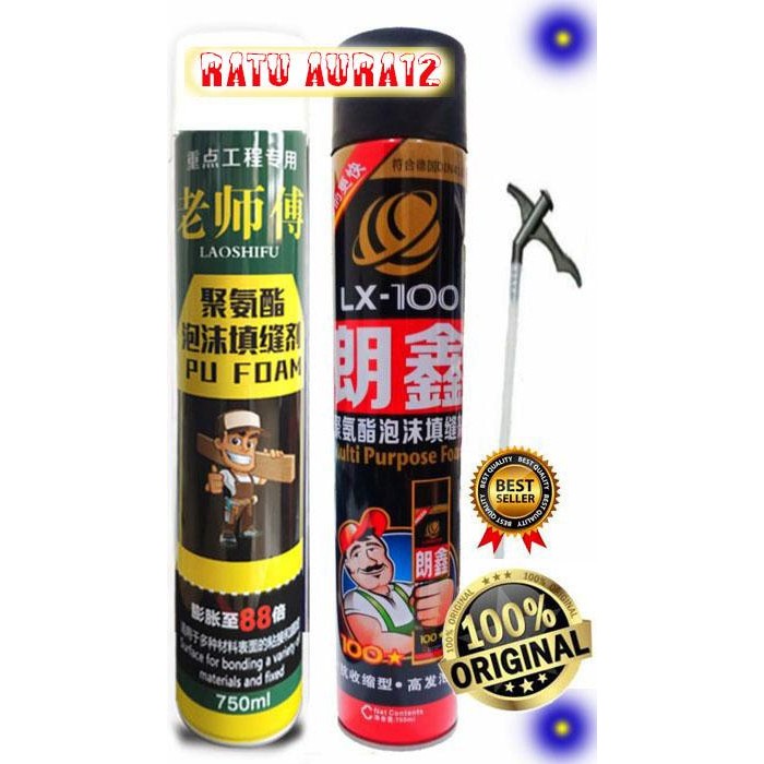 New pu foam spray 750 ml perekat lubang_celah_asbes-plafon