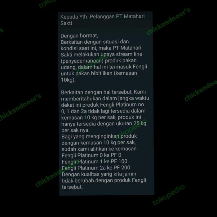 FENG LI 2A FENGLI SINGKING FEED PELET UDANG LOBSTER GUPPY MOLLY 10KG