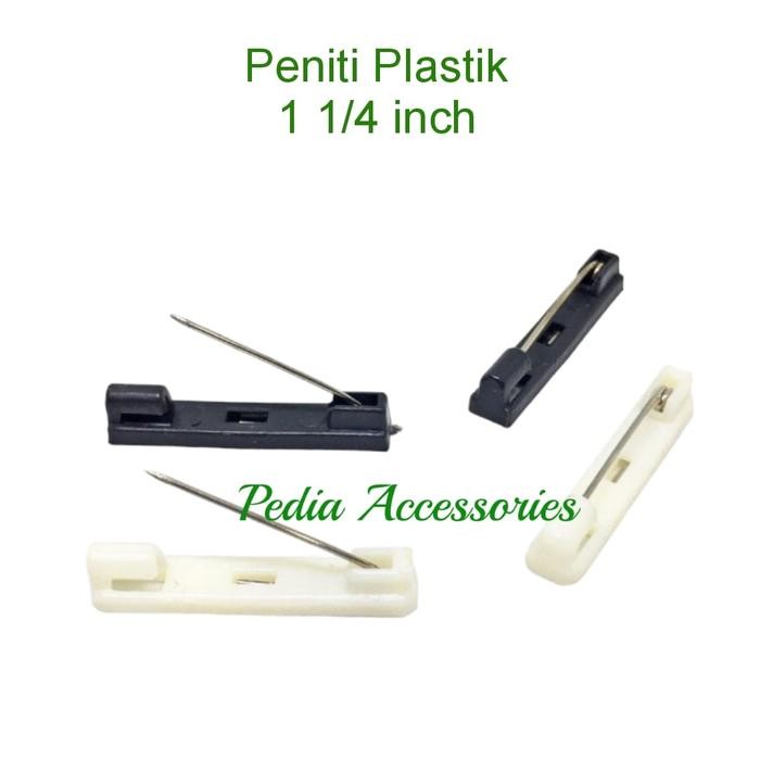 Peniti Bross Plastik 1 1/4inch Hitam & Putih (3cm) Isi 1Gross(144)