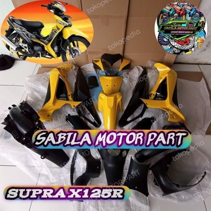 Cover Body Full Halus Honda Supra X 125 Batman Kuning Hitam
