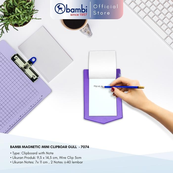 

Bambi Papan Ujian Mini Tipe Gull Magnetic Mini Clipboard All Color Original