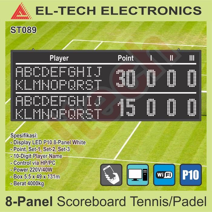 Padel Scoreboard Papan Skor Olah Raga Olahraga Game Waktu Tanding Pertandingan Lomba Led Digital