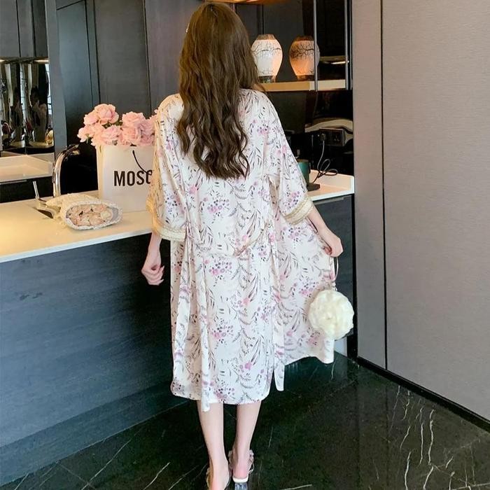 6XB6  Set Piyama Kimono Baju Tidur Sleepwear Wanita Dewasa Seksi Lingerie