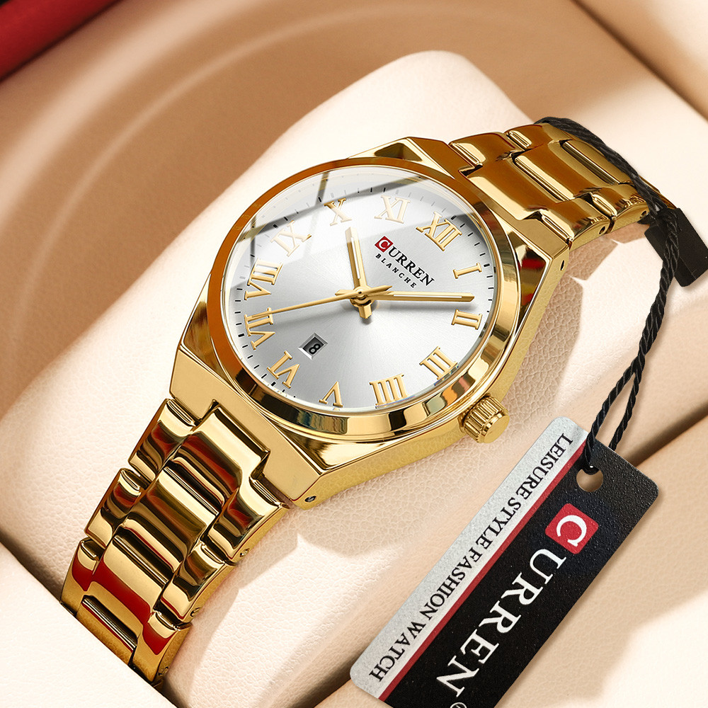 IMPORT CURREN Women Watches Fashion Gold Stainless Stain Steel Ladies Watch Waterproof Quarzt