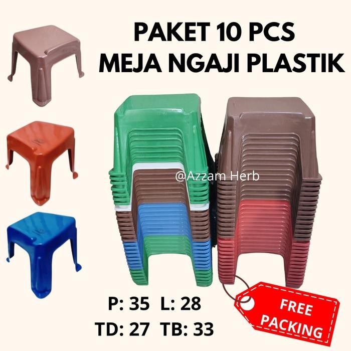 Paket 10 Pcs Meja Ngaji Plastik Bangku Ngaji Lekar Rekal Meja Mengaji Belajar Al-Quran