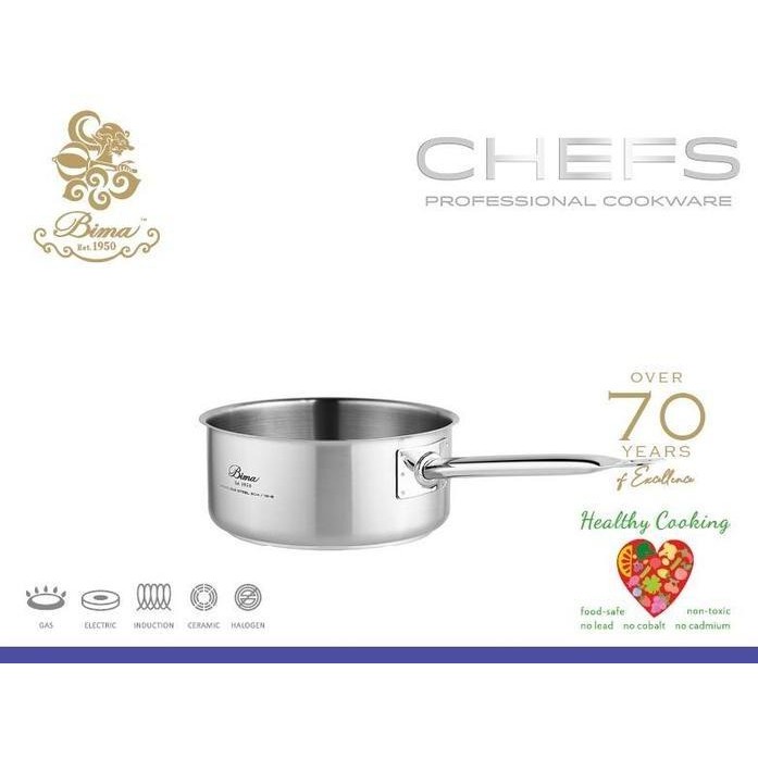 Terbaik Shallow Sauce Pan Brand Bima Chefs / Pan Stainless Steel / Pan Induction / Panci /