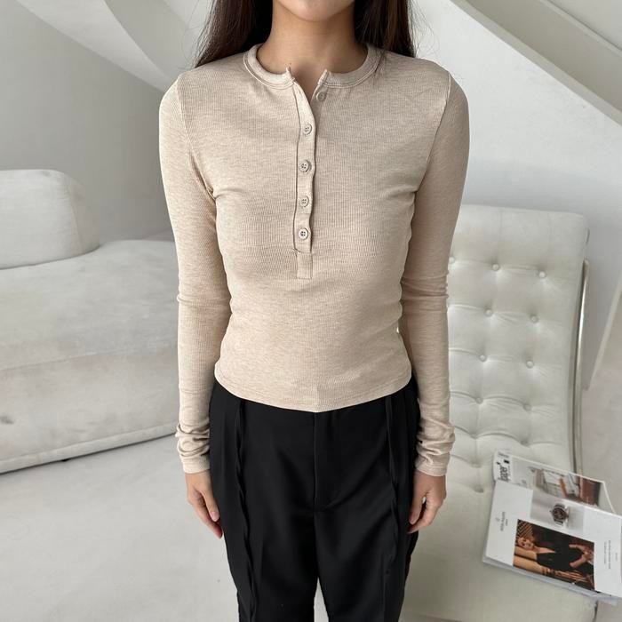 NORI TOP - Atasan Knit Wanita Lengan Panjang High Neck Turtle Boat Neck Drape Cowl Korean Top Basic