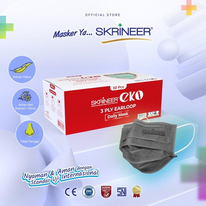 av4b- Skrineer Masker Earloop Eko 3Ply 50 Pcs Color