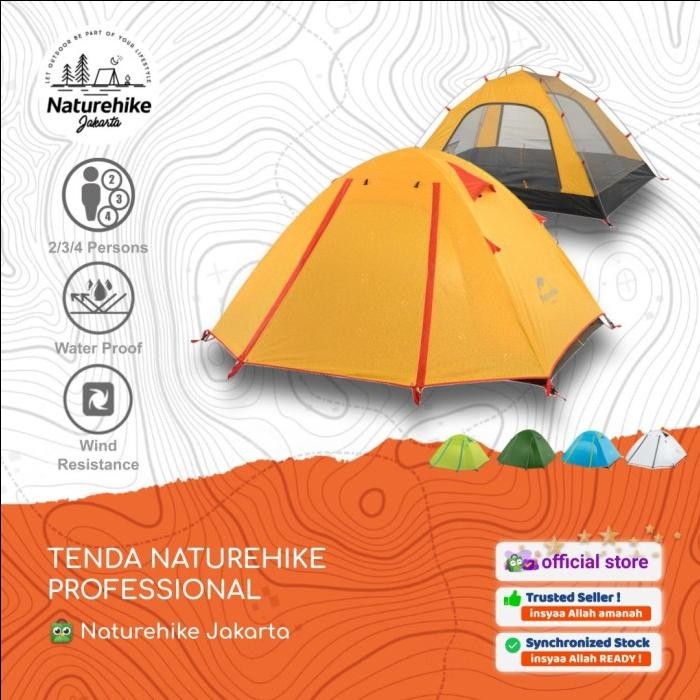 TENDA NATUREHIKE PROFESSIONAL 2 3 4 ORANG CAMPING DOME DOUBLE LAYER