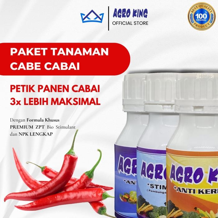 Maknyuss1 Agro King - Paket Tanaman Cabe Cabai - Hormon Zpt Nutrisi Pertumbuhan Dan Pembuahan Panen