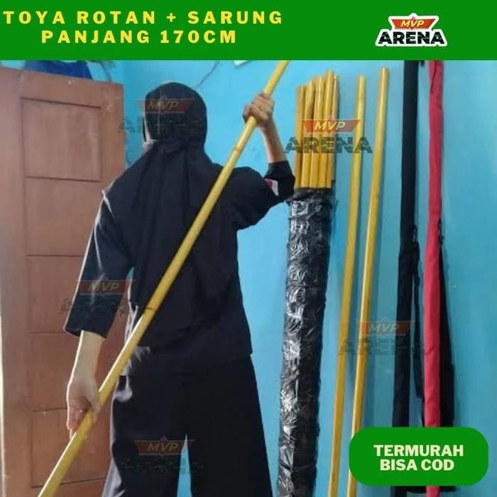 toya Rotan tongkat rotan toyak rotan standart Beladiri pencak silat dan Wushu + sarung toya