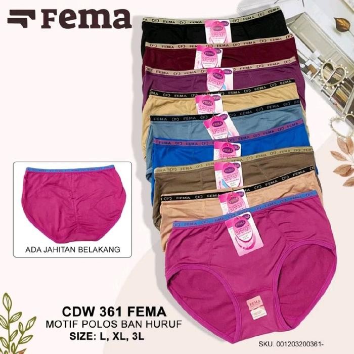 Celana dalam wanita fema 6pcs