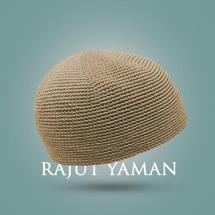 ASLI Peci Rajut Yaman Sulam Tangan ukuran Size Peci Rajut Tebal Cream READY STOCK