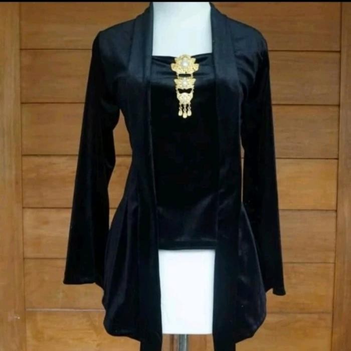 TERLARIS kebaya kutu baru bludru hitam polos baju adat READY STOCK