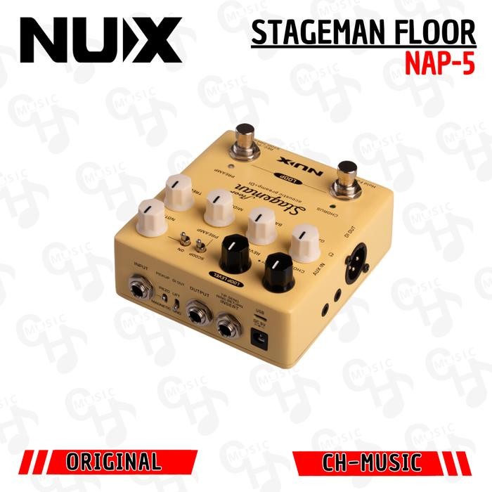 nux nap5 nap-5 nap 5 stageman floor efek gitar akustik preamp + di